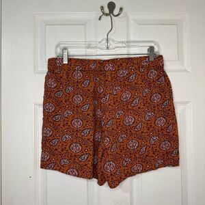 Madewell Paisley pull-on Elastic Waist Flowy shorts Size M